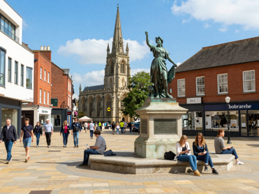 The iconic Lady Godiva statue standing proudly in Coventry Broadgate.