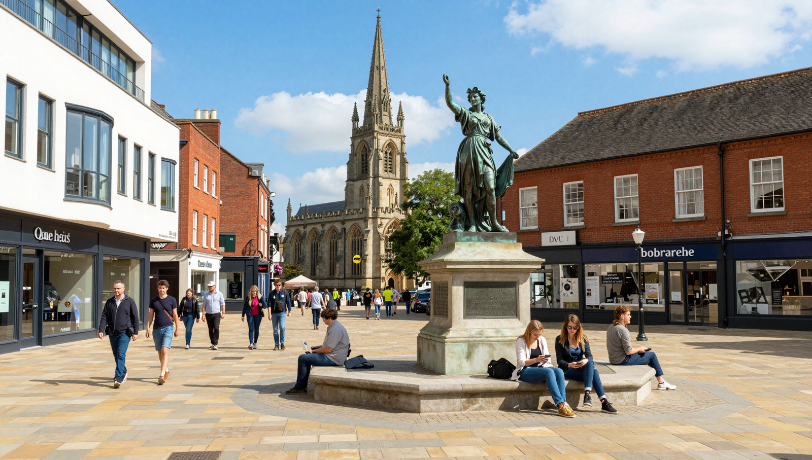 The iconic Lady Godiva statue standing proudly in Coventry Broadgate.