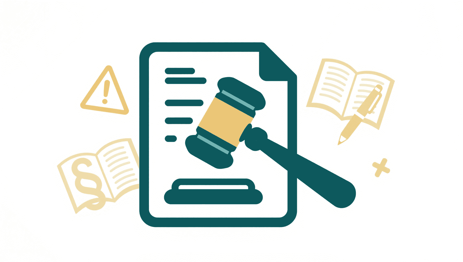 Create a clean, modern, and professional header image for a website Privacy Policy page. The design features a large, stylised digital shield icon in the centre with a padlock symbol embedded within it, representing data protection and online security. Surrounding the shield are subtle floating icons: an eye with a slash through it, a cookie, a fingerprint, and a document with a seal. The colour palette uses deep teal (#0A4D4D), warm gold (#D4A03C), and white. The background is clean white with subtle geometric patterns or light grid lines. The style is flat, minimal, vector-like, and professional. The mood is trustworthy, secure, and transparent. Suitable for a UK-based city guide website called Coventry City Insider. Aspect ratio 16:7, web-optimised.