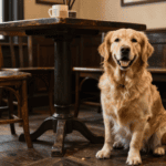 A dog sitting in one of the best dog friendly pubs in Coventry