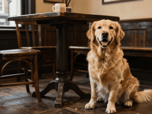 A dog sitting in one of the best dog friendly pubs in Coventry