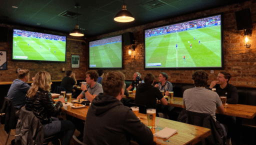 Best sports bar Coventry showing live football on big screens with cheering fans