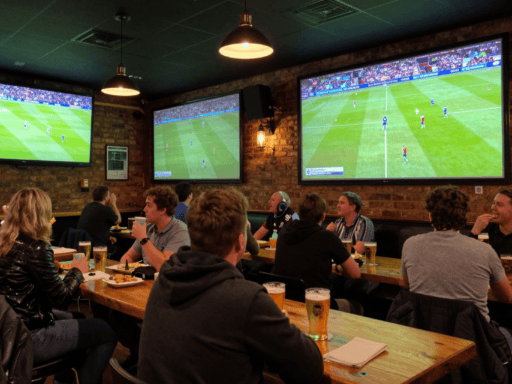 Best sports bar Coventry showing live football on big screens with cheering fans