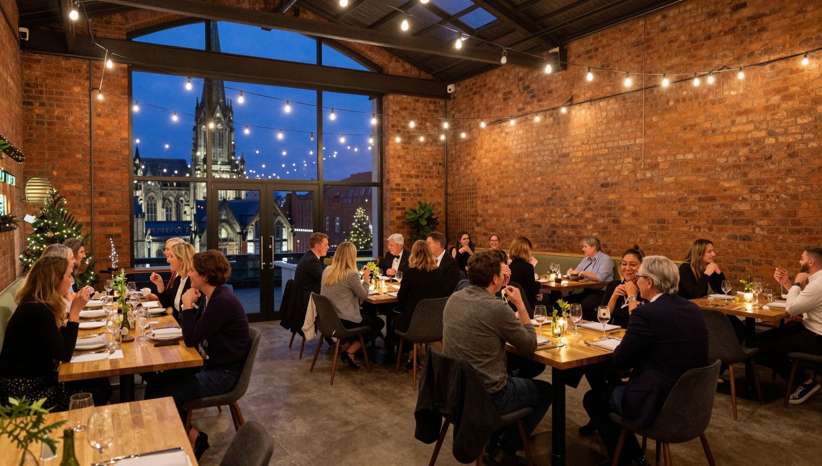 Modern function room hire Coventry venue with guests celebrating at a city-centre party
