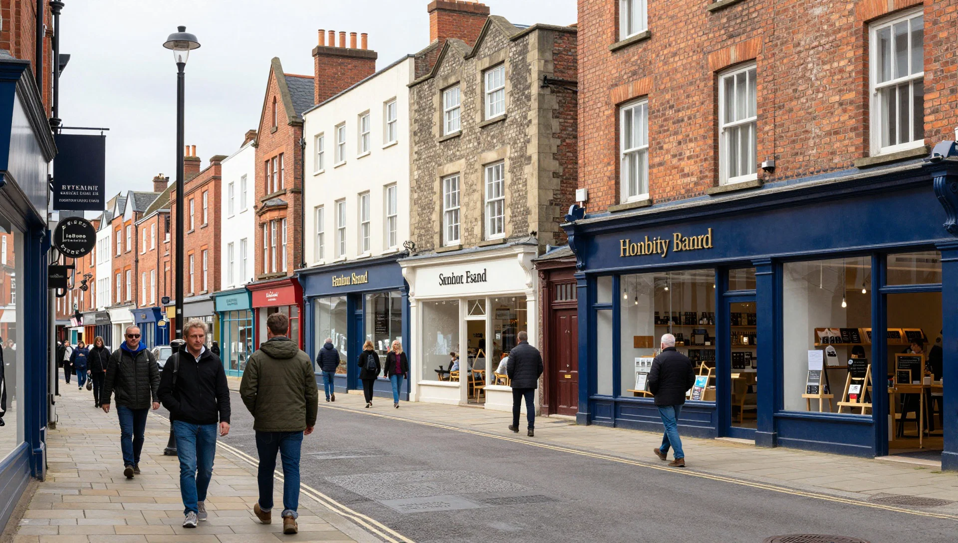 Shoppers and city-centre buildings on coventry corporation street in Coventry