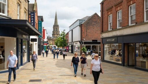 Coventry Lower Precinct pedestrianised shopping area in Coventry city centre