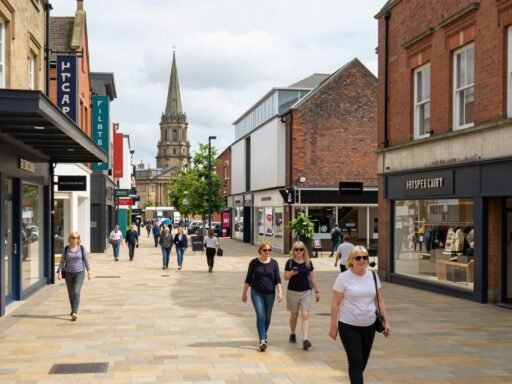 Coventry Lower Precinct pedestrianised shopping area in Coventry city centre