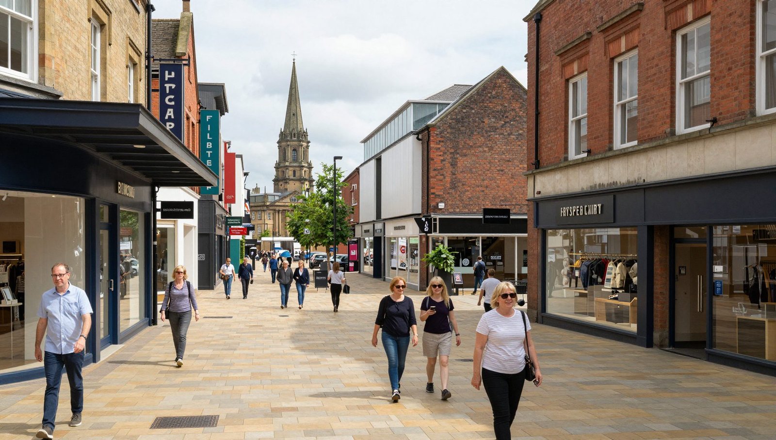 Coventry Lower Precinct pedestrianised shopping area in Coventry city centre